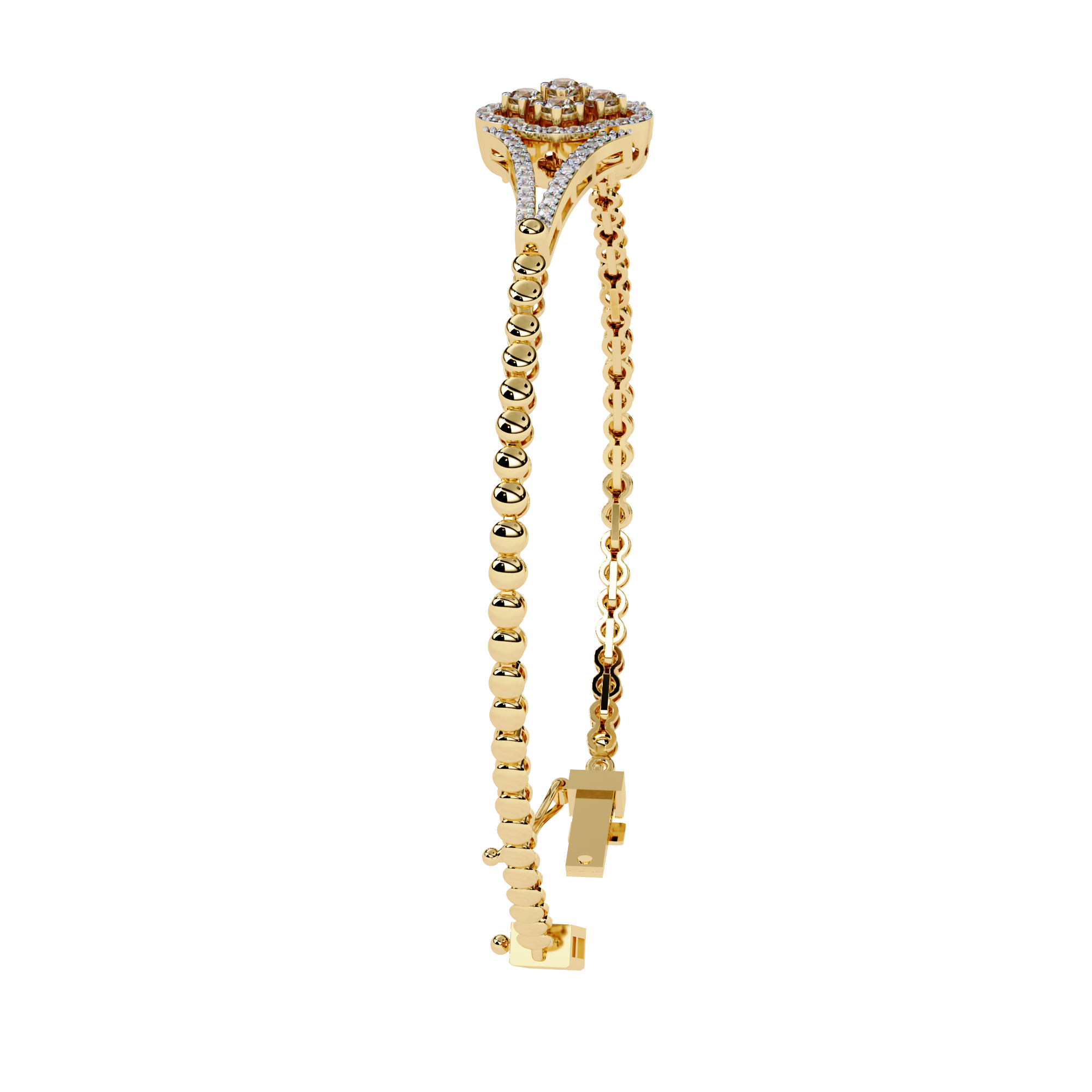 Solitairekart 0.5ct Clover Natural Diamond Bracelet-HI Color, VS-SI Clarity